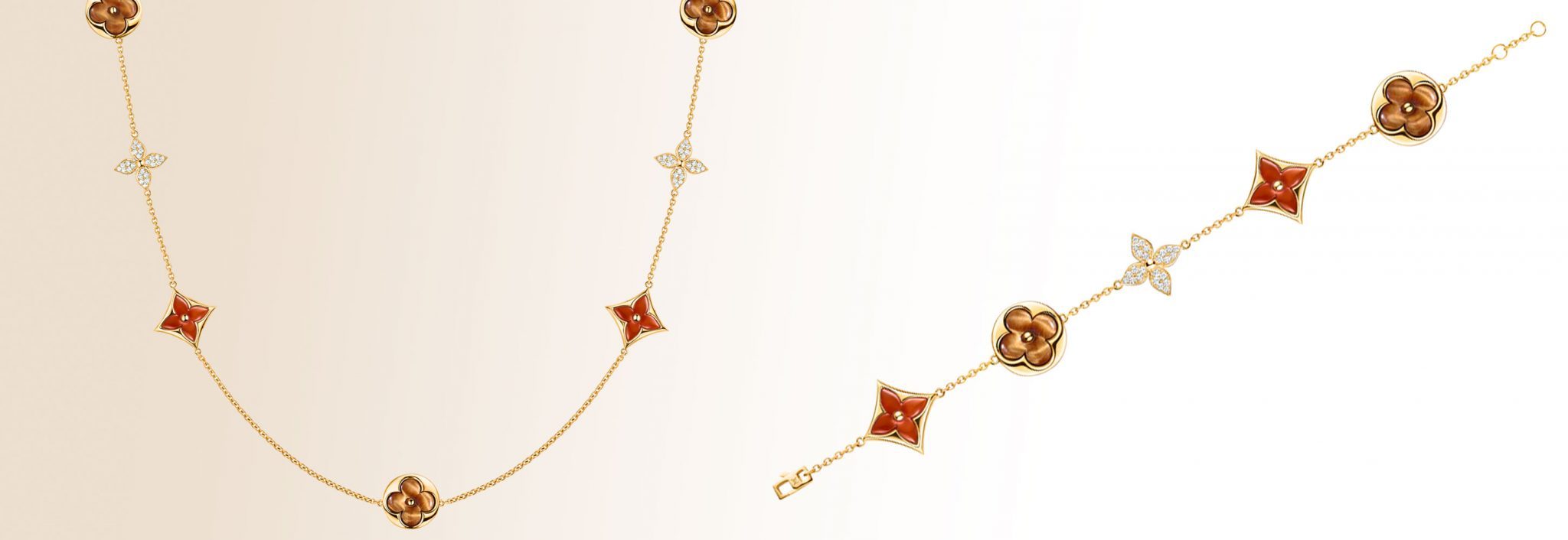 Blossom tiger's eye and carnelian bracelet, Louis Vuitton