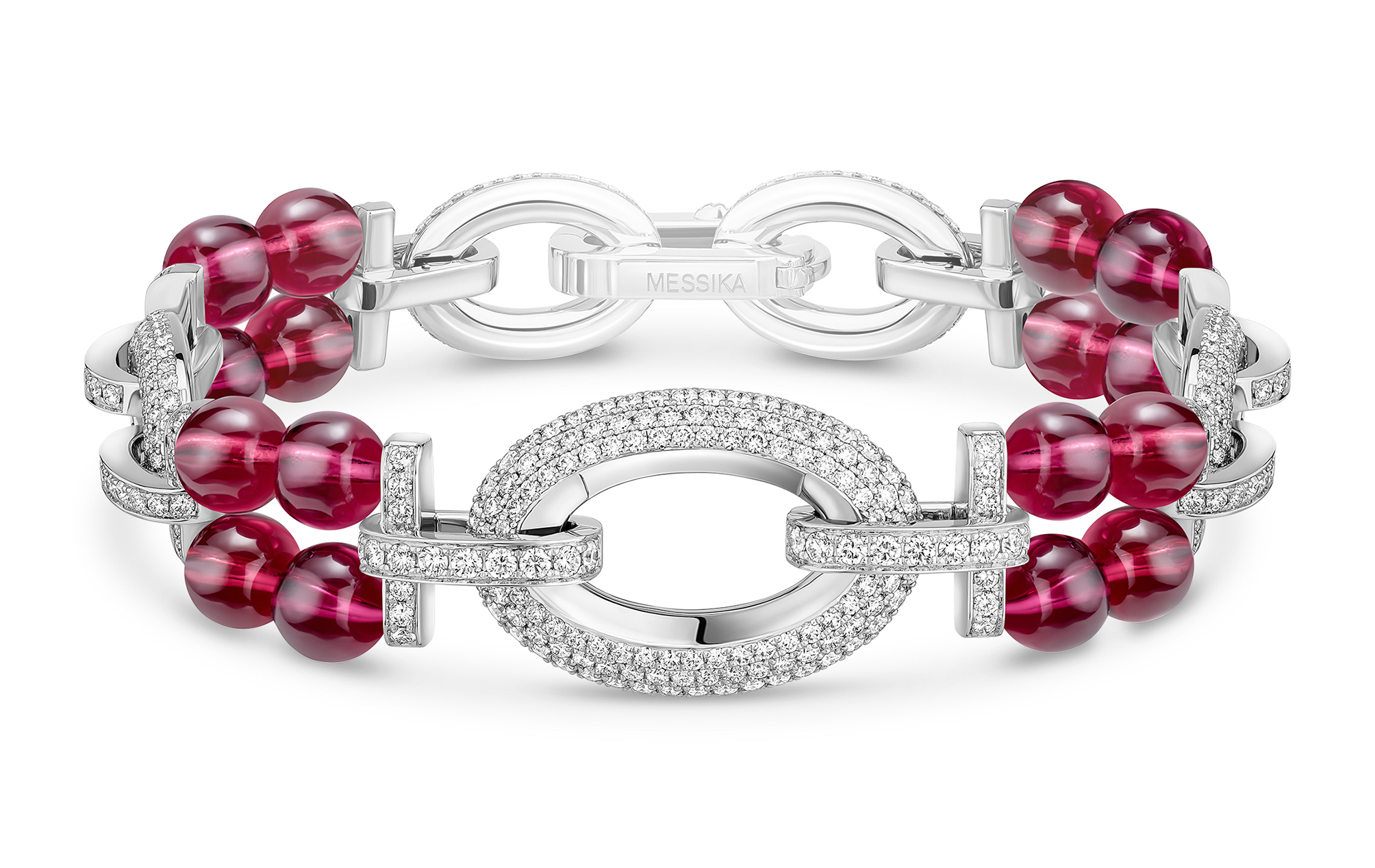 Messika – Haute Joaillerie – Bracelet Groove Grenat